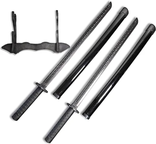 Vista 2 de Paquete de 2 espadas de polipropileno de alta dureza, katana de flexión de 90 grados, accesorio de Halloween, personaje de anime de plástico