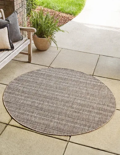 Vista 40 de Unique Loom Outdoor Striped Collection Alfombra de área - Maia (2' 2" x 3' 1" Rectángulo, Beige/Marfil)