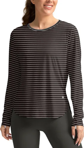Vista 26 de Camisetas de sol para mujer, con protección ultravioleta FPU 50+, manga larga, ligera, de secado rápido, para entrenamiento, senderismo, para mujer