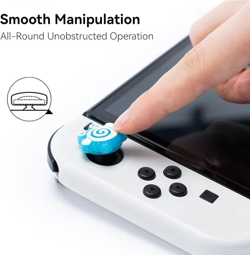 Vista 4 de WISHAVEN Lindas tapas Joycon de agarre para pulgar compatibles con Nintendo Switch Zelda, funda de silicona suave para Nintendo SwitchOLEDLite