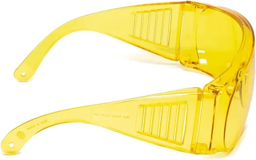 Vista 3 de Calabria 1003 - Gafas de seguridad de ajuste grande para hombres y mujeres, para hombres y mujeres, envolventes, tintados, antiniebla, arañazos