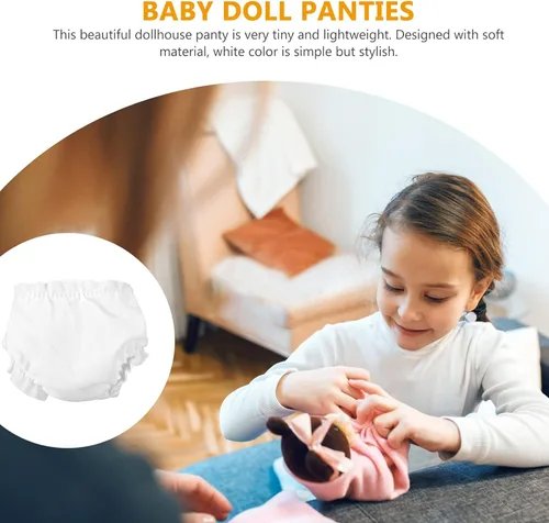 Vista 8 de 12 pañales para muñecas de bebé, ropa interior blanca para muñecas de 5 a 7 pulgadas, pañales reutilizables para muñecas recién nacidas, accesorios