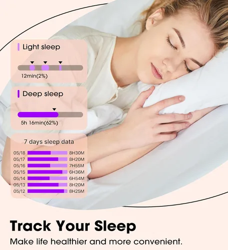 Vista 7 de Reloj inteligente para mujer (respuesta/hacer llamadas), pantalla HD de 1.83 pulgadas, frecuencia cardíaca 24/7/Spo2/Sleep/Monitor, podómetro