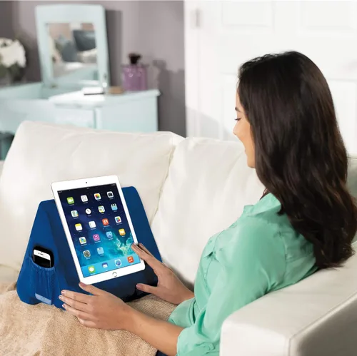 Vista 3 de Ontel Pillow Pad Ultra Multi-Ángulo Soporte Suave para Tableta, Azul