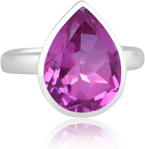 Vista 55 de PANOPLY Bio Pink Doublet Quartz Solid 925 Sterling Silver Ring for Women