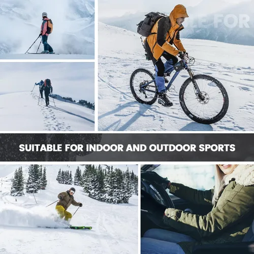 Vista 7 de Guantes de invierno para hombres y mujeres guantes de pantalla táctil mejorados resistentes al viento guantes térmicos cálidos para ciclismo correr