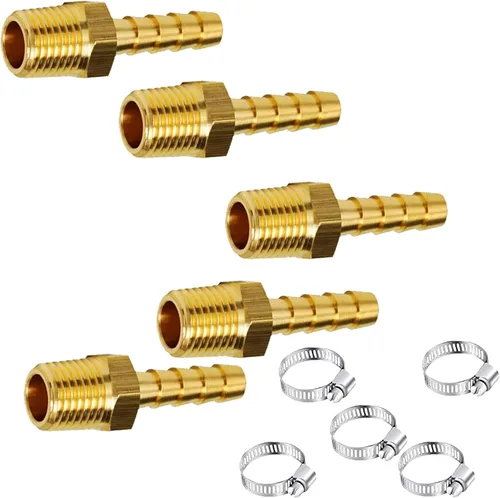 Vista 10 de AOPANDA Colocaciones de manguera de púas de latón 1/4" manguera ID Barb x 3/8 macho NPT adaptador de tubo