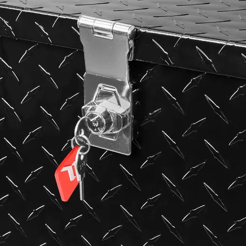 Vista 5 de FORWODE Caja de herramientas de aluminio de 20 pulgadas para camión, caja de herramientas con cerradura, caja de almacenamiento impermeable con Negro