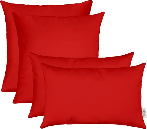 Vista 55 de RSH DECOR: Sunbrella Juego de 4 almohadas lumbares y cuadradas 20 x 12 pulgadas y 17 x 17 pulgadas Tela resistente al agua y a la decoloración