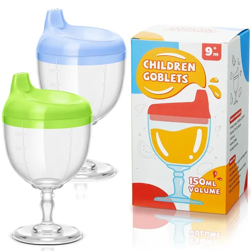 Vista 10 de Irenare 1 Pieza Taza Sippy de Vino para Bebé Copa de Plástico Copa Goblet Sin Derrames Vaso de Vino para Bebé Copa Sippy Goblet para Bebé Taza