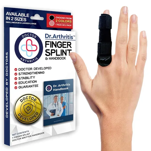 Vista 16 de Dr. Arthritis Doctor Developed - Férula para dedos acolchada para enderezar (negro, S/M, paquete de 2)