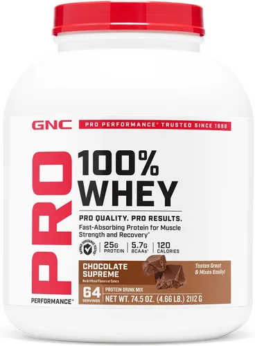 Vista 5 de GNC Pro Performance 100% Proteína de Suero en Polvo 2.0, Absorción Rápida para Fuerza Muscular y Recuperación, Chocolate, 25 Porciones