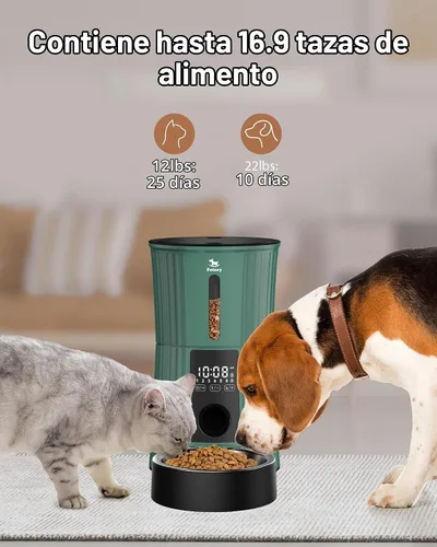 Vista 5 de Comedero automático para gatos, dispensador de alimentos secos de 4 litros para gatos y perros Programmable Portion Control, 6 Meals Daily, Dual