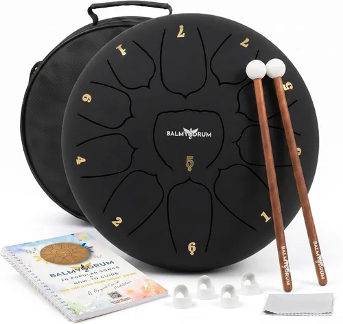 Vista 20 de El Tambor Bálsamo - Tambor de Lengua de Acero de 6 Pulgadas de 8 Notas, Instrumento de Tambor de Acero, Tambores para Niños y Adultos, Set de Tambor