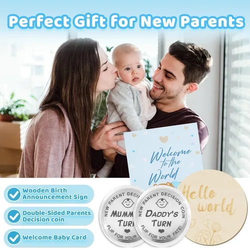 Vista 7 de Regalo para bebé recién nacido, 9 piezas de regalos de bebé para niños recién nacidos, cesta de regalo para bebé, regalos de revelación de género