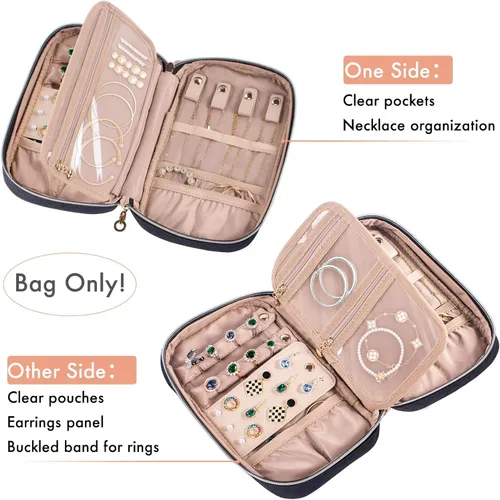 Vista 3 de Travel Jewelry Case Organizer - Small Jewelry Travel Organizer - Jewelry Holder Organizer Travel - Jewelry Travel Case for Tangel Free Necklace