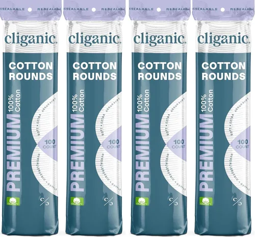 Vista 7 de Cliganic Rondas de algodón prémium para cara, almohadillas desmaquillantes