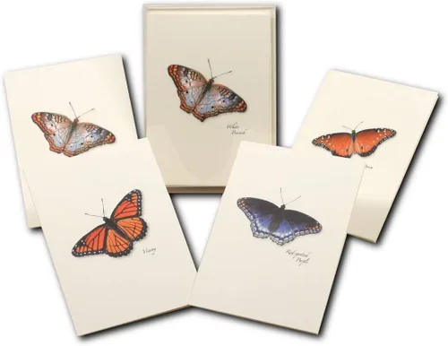 Vista 6 de Earth Sky + Water - Juego de tarjetas de notas Butterfly Assorted II - 8 tarjetas en blanco con sobres (2 de cada uno de 4 estilos)