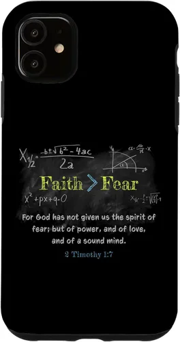 Vista 8 de Faith > Fear 2 Timothy 1:7 Christian Verse Math Equation Case for iPhone 17