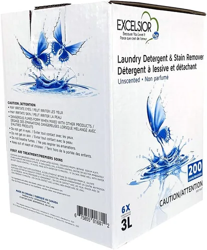 Vista 9 de Excelsior - Detergente líquido para ropa sin perfume concentrado, 200 cargas de 3 litros, removedor de manchas enzimáticas, compatible con carga