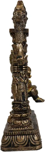 Vista 5 de Ebros 9 pulgadas de alto hindú supremo elefante Dios bebé Ganesha jugando en columpio con rata Mooshika debajo de la estatua patrón de las artes