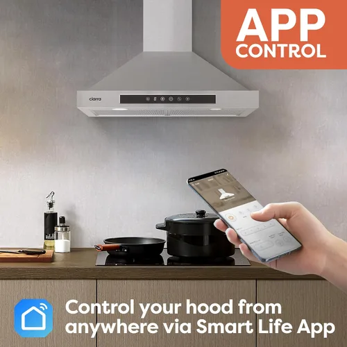 Vista 2 de CIARRA Campana extractora inteligente de 30 pulgadas con control de voz, compatible con Alexa/Google Home/Smart Life Assistant, campana