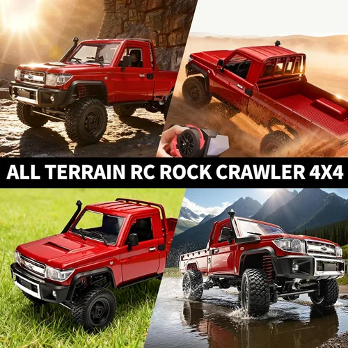 Vista 5 de RZAPE RC Rock Crawler 1/12 RC Crawler Off Road RC Truck 4x4 MN-82 (rojo)