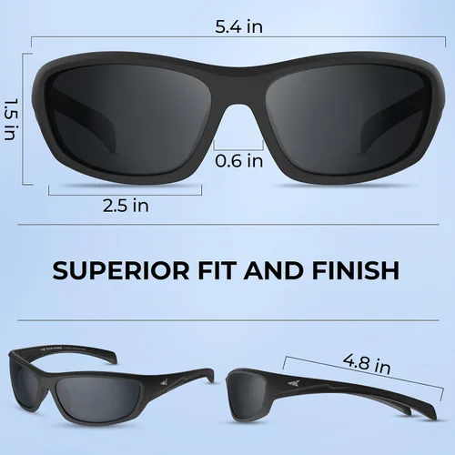 Vista 8 de KastKing Hiwassee - Gafas de sol deportivas polarizadas para hombres y mujeres, gafas de sol envolventes para pesca, ciclismo y correr, protección UV
