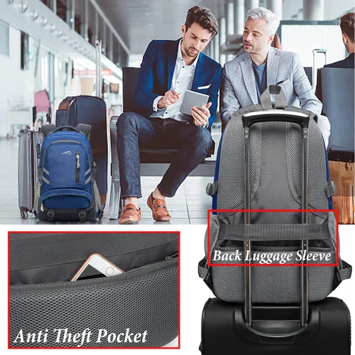 Vista 6 de ProEtrade - Mochila para escuela, universidad, estudiantes, viajes, negocios, con puerto de carga USB, Gratis