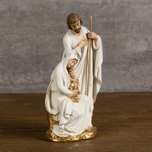 Vista 3 de Estatua católica de la Santa Familia BC, belén de 6 pulgadas de alto en interiores, regalo religioso, decoración del hogar de Navidad, figura