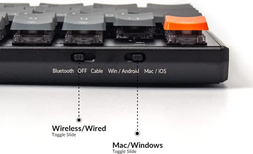 Vista 5 de Keychron K1 Tenkeyless Layout - Teclado mecánico inalámbrico BluetooUSB con cable para Mac Windows con interruptor óptico de menta de perfil bajo