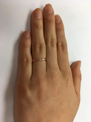Vista 4 de Anillo de boda de 10 quilates, oro amarillo, blanco o rosa comodidad ligera y sencilla tamaño 2 mm.