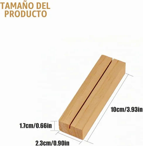 Vista 2 de 6 soportes de madera para tarjetas de lugar, soportes de madera para números de mesa, soportes de madera para letreros acrílicos, bodas, ceremonias
