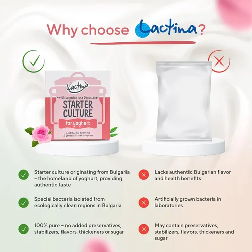 Vista 4 de Iniciador de yogur búlgaro Cultura de yogur probiótico natural Iniciador de cultivo de yogur casero 10 litros Lactobacillus bulgaricus (rosa)