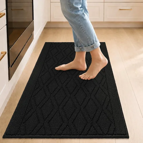 Vista 54 de COSY HOMEER Tapete de cocina antideslizantes, absorbentes para el piso, alfombra de cocina lavable, tapete de pie para fregadero, alfombra de Beige