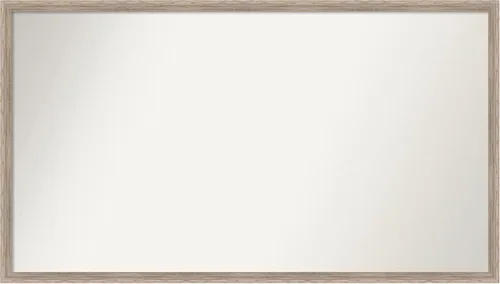 Vista 113 de Amanti Art Espejo de baño blanco para sobre el fregadero, 24 x 27 pulgadas, espejo de tocador rectangular con cuña de madera dura, marco de madera