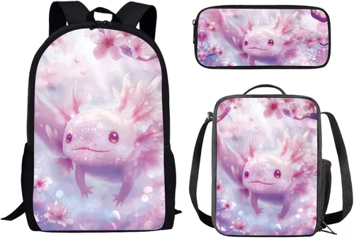 Vista 37 de Paquete de 3 bolsas escolares con estampado de bandera estadounidense para niños, mochila de gran capacidad para laptop, con cremallera, estuche