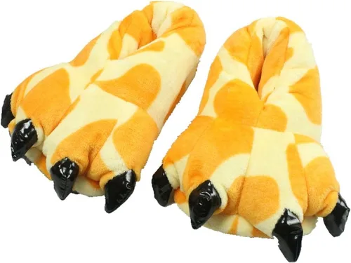 Vista 7 de MizHome Pantuflas unisex de garra de animal de tacto suave para el hogar, ideales para disfraces Negro