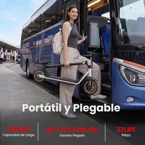 Vista 8 de Scooter eléctrico para adultos, motor de 500 W, 21/19 MPH, neumático Gris