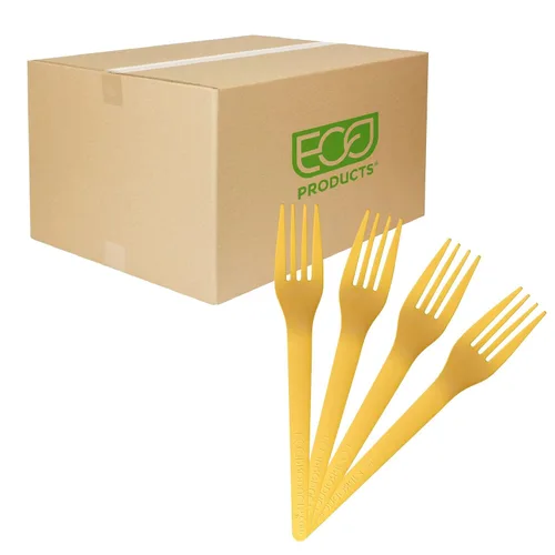Vista 7 de Eco-Products - Cucharas de plástico compostables CPLA de 6 pulgadas, caja de 1000, cuchara negra desechable, cubiertos de plantas
