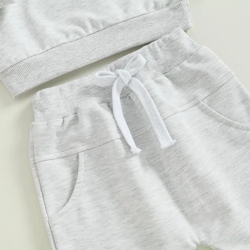 Vista 7 de Kurylemon Conjunto básico de sudadera con cuello redondo y pantalones deportivos para otoño e invierno