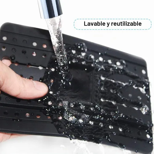 Vista 5 de FineGood Soporte de teléfono para coche con cepillo de ventilación de aire, soporte universal de silicona para teléfono celular para automóvil