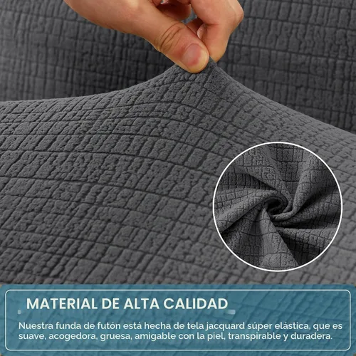 Vista 7 de H.VERSAILTEX Funda 100% impermeable para futón sin brazos, funda de sofá jacquard elástica para futón, funda de sofá impermeable doble, protector