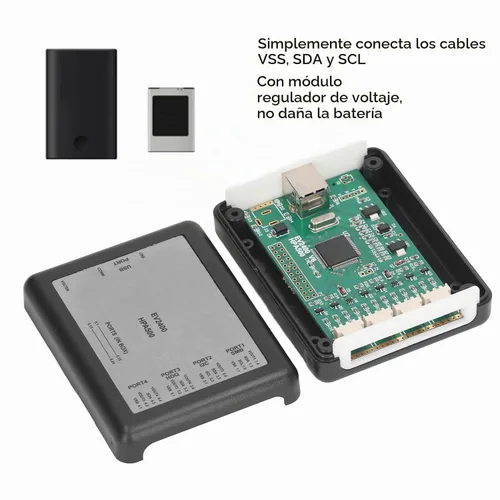 Vista 4 de Caja de reparación de batería, SMB Comm Box EV2400 Caja de depuración de detección de batería con cable de conexión, con módulo regulador de voltaje