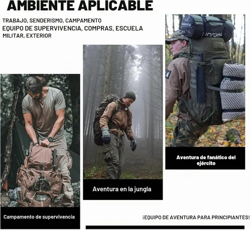 Vista 6 de Mardingtop 70L Mochila con armazón interno para caza, camping, senderismo; mochila con cubierta para la lluvia