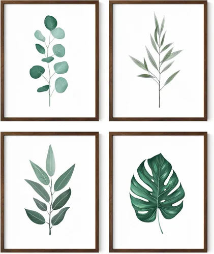 Vista 13 de HAUS AND HUES Arte de pared floral gris, juego de 4 pósteres de plantas para pared vintage, impresiones botánicas, cuadros de flores en blanco