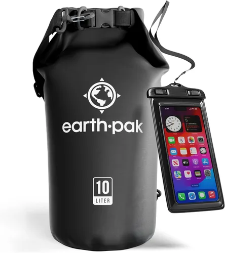 Vista 28 de Earth Pak Bolsa Seca Impermeable - Mochila Impermeable de Cierre Enrollable Superior Mantiene el Equipo Seco para Kayak con Funda Impermeable