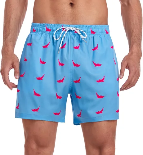 Vista 4 de Narecte Traje de baño para hombre de 5 pulgadas con forro de compresión, de secado rápido, con bolsillo con cremallera