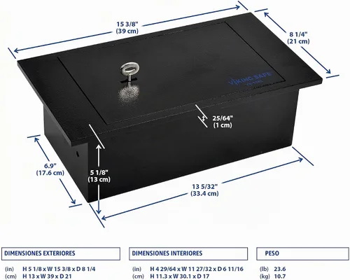Vista 6 de Viking Security Safe VS-15FL - Caja fuerte mecánica para suelo