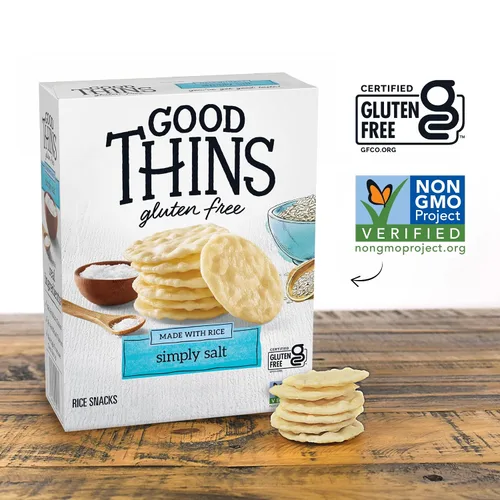 Vista 6 de GOOD THINS Galletas de arroz con simplemente sal, galletas de snack sin gluten, 3.5 oz